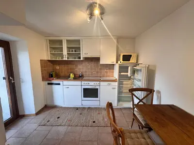 Küche/Küchenzeile in der Unterkunft appartement Valentine au coeur des 4 Vallées