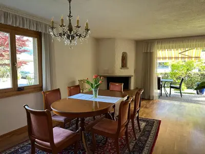 Ein Sitzbereich in der Unterkunft Chalet Rose - Einfamilienhaus