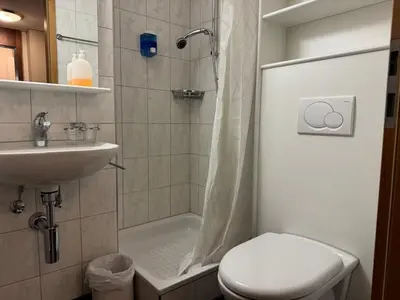 Ein Badezimmer in der Unterkunft Zentrumsnahe Wohnung mit Blick