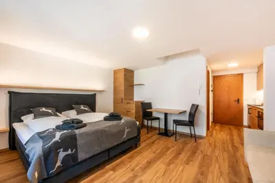 Ein Bett oder Betten in einem Zimmer der Unterkunft Studio Mira, Zermatt