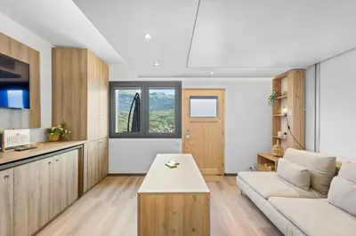 Küche/Küchenzeile in der Unterkunft La Capsule - Studio avec vue panoramique