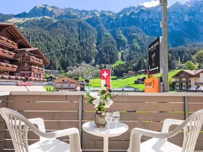 Ein allgemeiner Bergblick oder ein Berglick von der Ferienwohnung aus