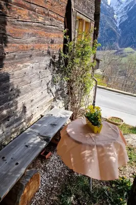 Ein allgemeiner Bergblick oder ein Berglick von der Ferienwohnung aus