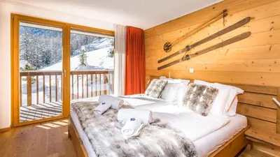 Ein Bett oder Betten in einem Zimmer der Unterkunft Chalet Les Rahâs by Mrs Miggins