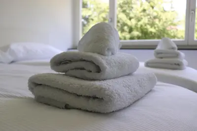 Ein Bett oder Betten in einem Zimmer der Unterkunft Leni's Holiday Apartment
