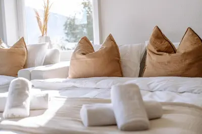 Ein Bett oder Betten in einem Zimmer der Unterkunft MountLake House