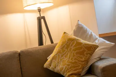 Ein Sitzbereich in der Unterkunft Ferienwohnung Gabschi