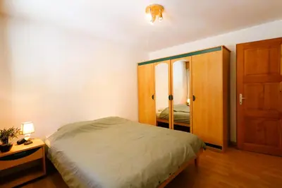 Ein Bett oder Betten in einem Zimmer der Unterkunft Le Chamois 35 - Appartement 6 personnes Evolene