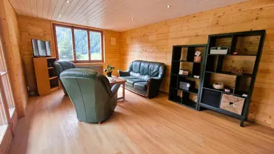 Ein Sitzbereich in der Unterkunft Beau Sejour 3- Appartement 6 personnes- Evolene