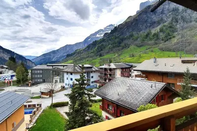 Ein allgemeiner Bergblick oder ein Berglick von der Ferienwohnung aus