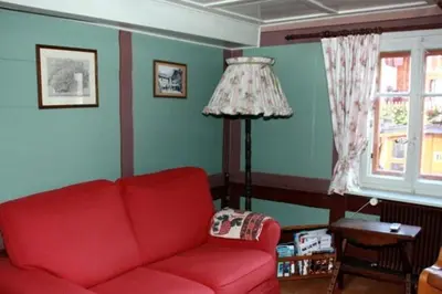 Ein Sitzbereich in der Unterkunft Heimatkunst 1 Lucia