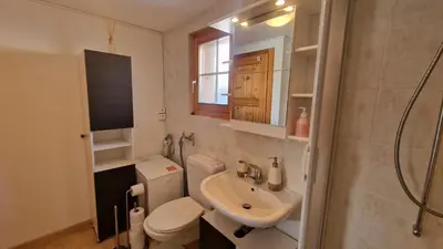 Ein Badezimmer in der Unterkunft Pra Charris - La Forclaz - Appartement