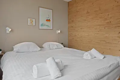 Ein Bett oder Betten in einem Zimmer der Unterkunft Thyon-les-Collons, 4 pers - Balcon avec vue