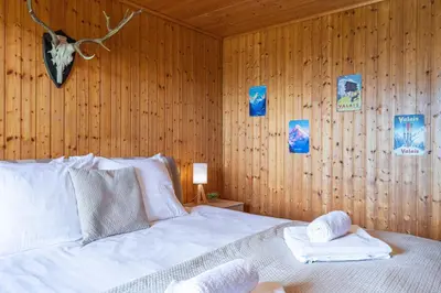 Ein Bett oder Betten in einem Zimmer der Unterkunft Le Petit Renard MOUNTAIN & QUIET 7 pers