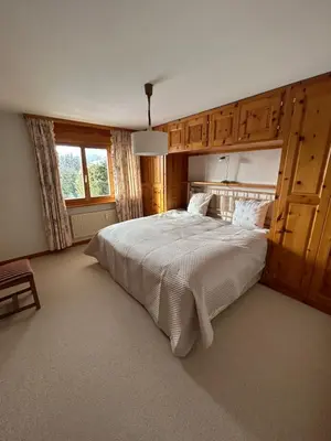 Ein Bett oder Betten in einem Zimmer der Unterkunft Mountain View perfect retreat in Crans