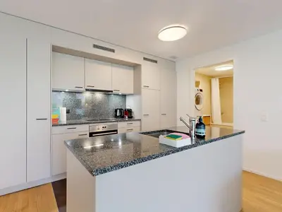 Küche/Küchenzeile in der Unterkunft Bright flat with terrace in Sierre