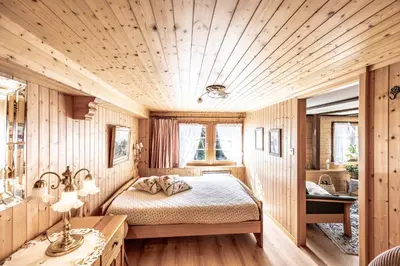 Ein Bett oder Betten in einem Zimmer der Unterkunft Chalet Idylle - mountain view & next to Interlaken