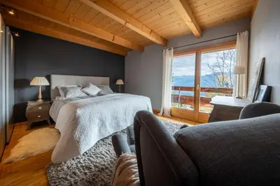 Ein Bett oder Betten in einem Zimmer der Unterkunft Chalet Occursus Anzère