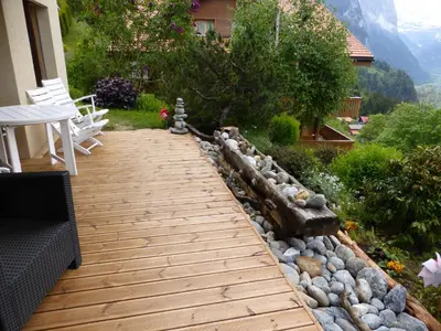 Ein allgemeiner Bergblick oder ein Berglick von der Ferienwohnung aus