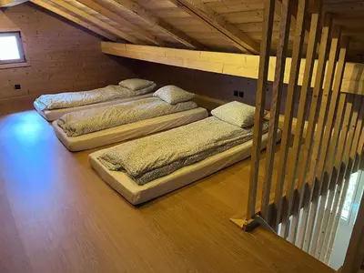 Ein Bett oder Betten in einem Zimmer der Unterkunft Chalet les jouges