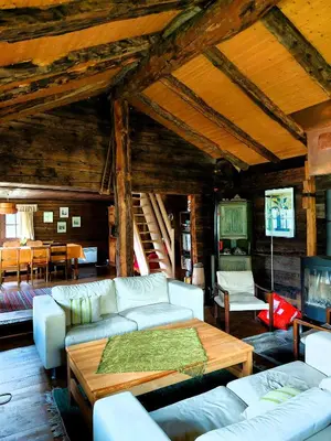 Ein Sitzbereich in der Unterkunft Mayen Farquesses Mayen de Montagne 4 personnes