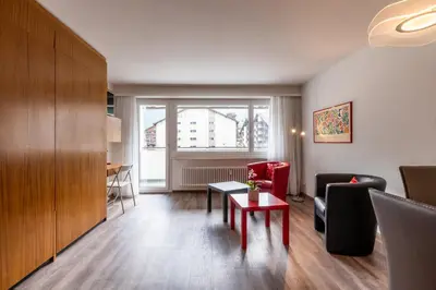 Ein Sitzbereich in der Unterkunft Center Studio Zermatt by Inspiring places Zermatt