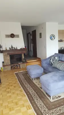 Ein Sitzbereich in der Unterkunft Appartement La Prairie