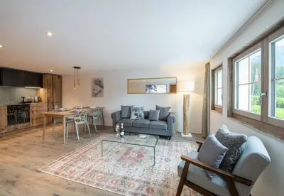 Küche/Küchenzeile in der Unterkunft Chalet Ledihus Garden Apartment
