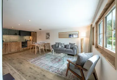 Küche/Küchenzeile in der Unterkunft Chalet Ledihus Garden Apartment