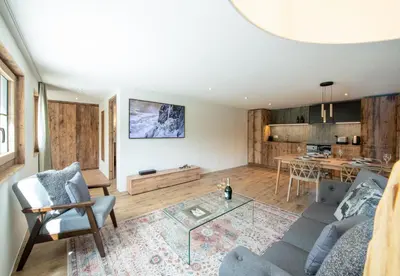 Küche/Küchenzeile in der Unterkunft Chalet Ledihus Garden Apartment