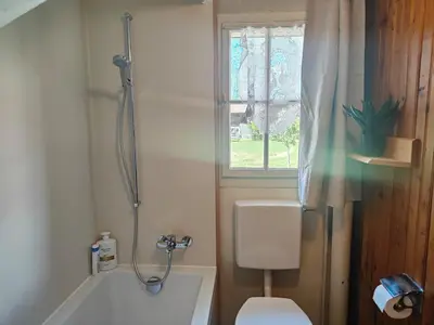 Ein Badezimmer in der Unterkunft Interlaken house with Harder Kulm view