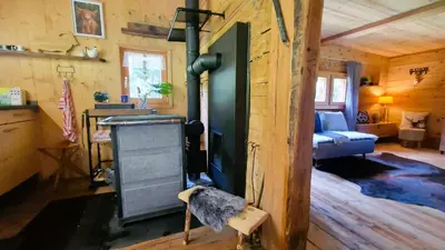 Ein Bett oder Betten in einem Zimmer der Unterkunft Mayen Praz dau Lauc Charme et nature 4 personnes