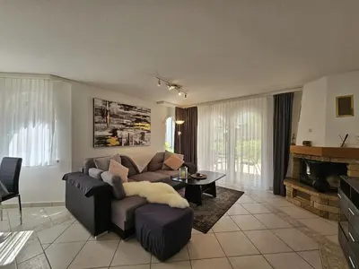 Ein Sitzbereich in der Unterkunft Chateau EG