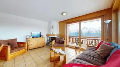 Ein Sitzbereich in der Unterkunft Plein Ciel VA 010 - MOUNTAIN apartment 8 pers