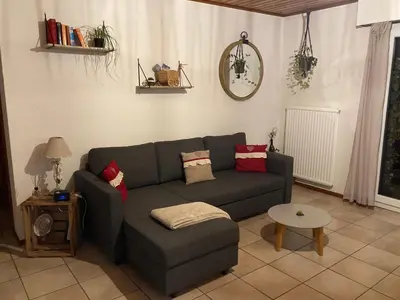 Ein Sitzbereich in der Unterkunft A 5mn de Sion - Appartement Havre de Paix