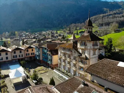 Ein allgemeiner Bergblick oder ein Berglick von des Hostels aus