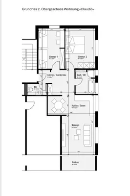 Grundriss der Unterkunft Apartment Casa Yolanda 2- OG Süd by Interhome