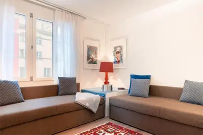 Ein Sitzbereich in der Unterkunft Apartment Marmotta