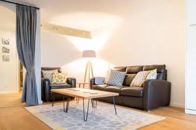 Ein Sitzbereich in der Unterkunft Oberalp Apartment