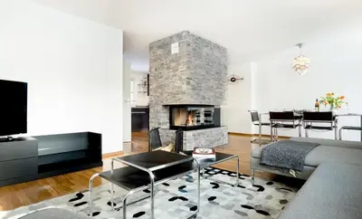 Ein Sitzbereich in der Unterkunft Chalet Azzurro