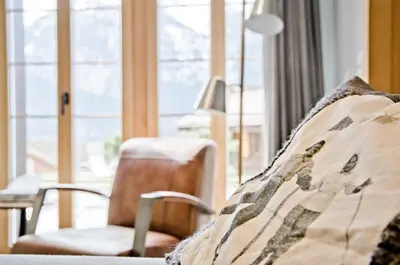 Ein Sitzbereich in der Unterkunft Apartment Fortuna 3.5 - Griwarent AG