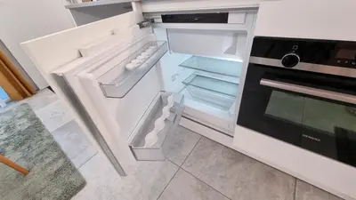 Küche/Küchenzeile in der Unterkunft RIVA Design-Apartment - Stilvolles Studio für 2 Personen im Wallis