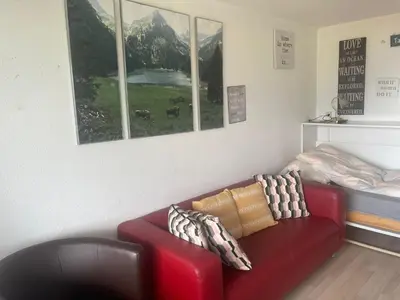 Ein Sitzbereich in der Unterkunft Dream vacation spiez with view