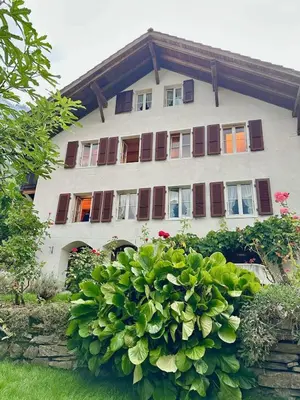 Ein Garten an der Unterkunft Lakeview Swiss Chalet with Hot Tub near Interlaken