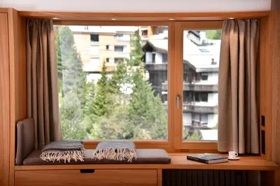 Ein Balkon oder eine Terrasse in der Unterkunft The Dom Hotel Saas-Fee operated by Dorint