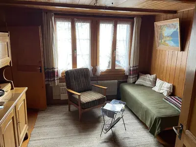 Ein Sitzbereich in der Unterkunft Gemütliche und rustikale Ferienwohnung