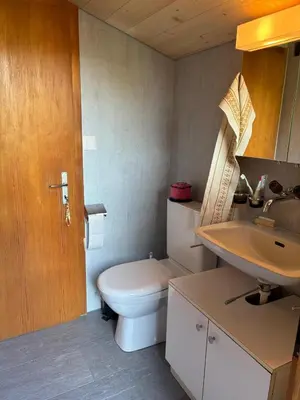 Ein Badezimmer in der Unterkunft Gemütliche und rustikale Ferienwohnung