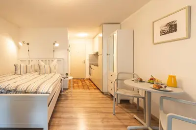 Ein Bett oder Betten in einem Zimmer der Unterkunft Zermatt - well located and equipped studio