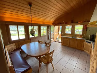 Küche/Küchenzeile in der Unterkunft Ferienhaus Schönenmatte