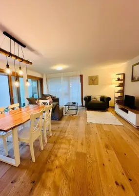 Ein Sitzbereich in der Unterkunft Peak Apartment - Saas-Fee